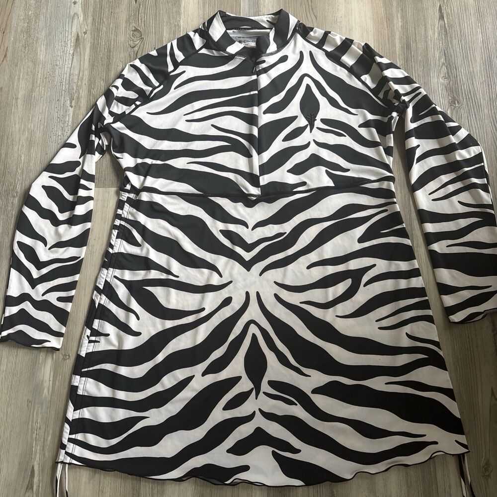 Coolibar UPF 50+ sun-protective dress or swim cover-up Zebra Size XL